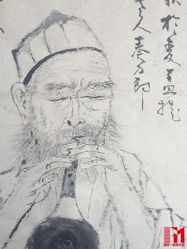 顾村言《维吾尔老人》(局部)