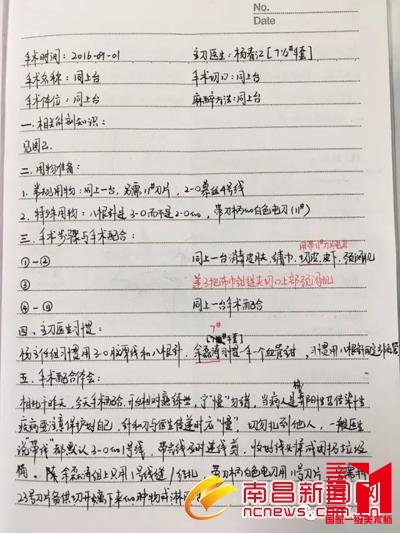 90后美女护士手术笔记走红 字迹工整解剖图手绘