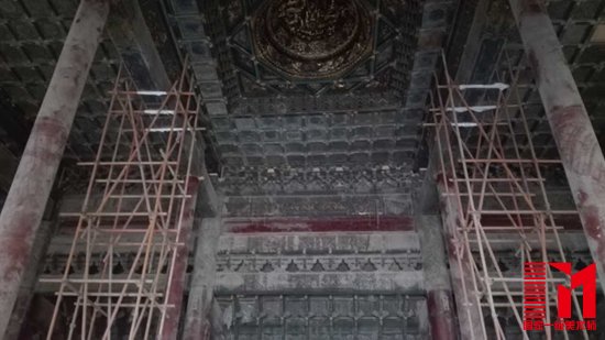 正在修缮的故宫大高玄殿内景