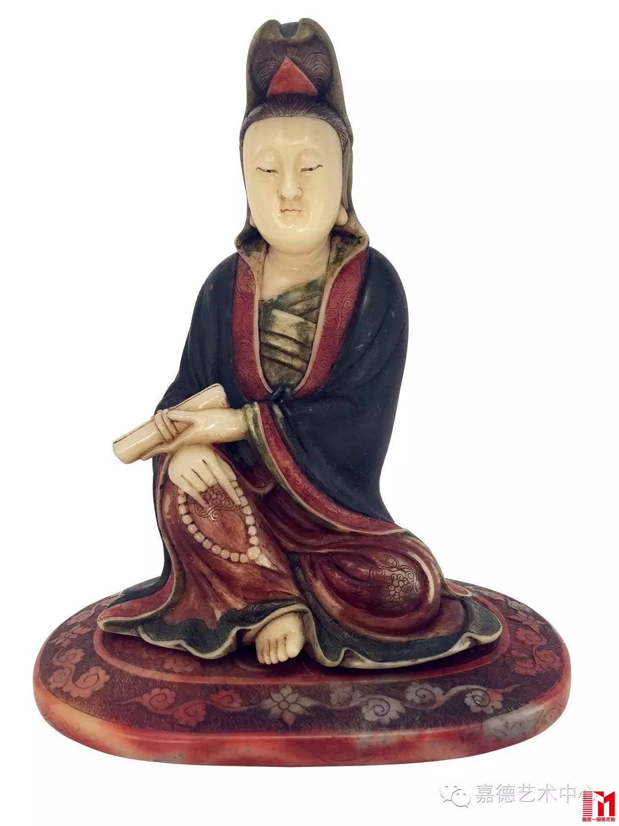 清 将军洞芙蓉石观音坐像 高12.7cm 石工坊收藏
